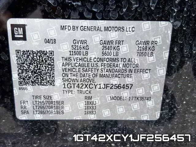 1GT42XCY1JF256457