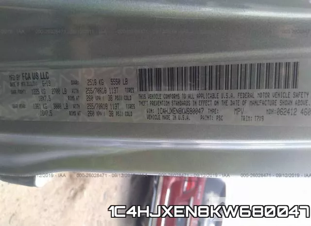 1C4HJXEN8KW680047