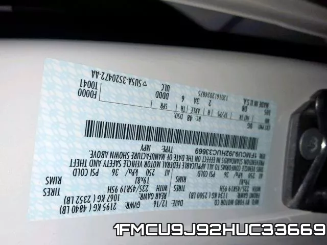 1FMCU9J92HUC33669
