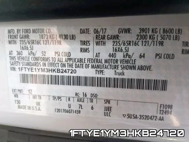 1FTYE1YM3HKB24720