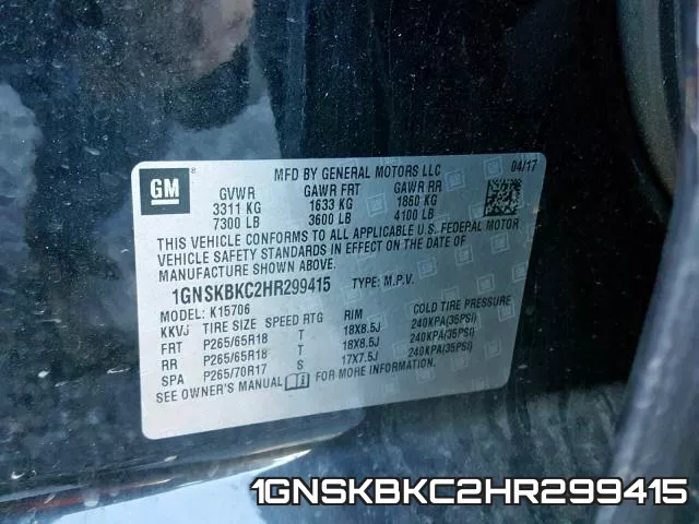 1GNSKBKC2HR299415
