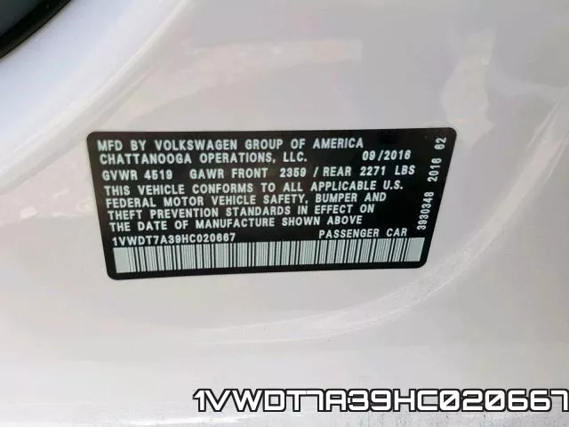 1VWDT7A39HC020667