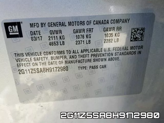 2G11Z5SA8H9172980