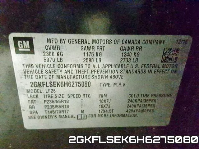 2GKFLSEK6H6275080