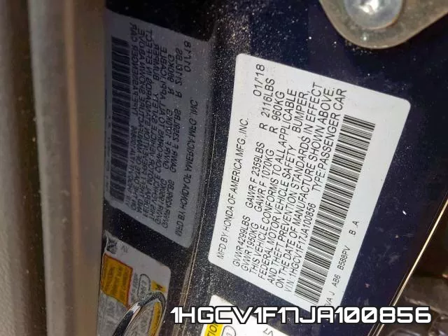 1HGCV1F17JA100856