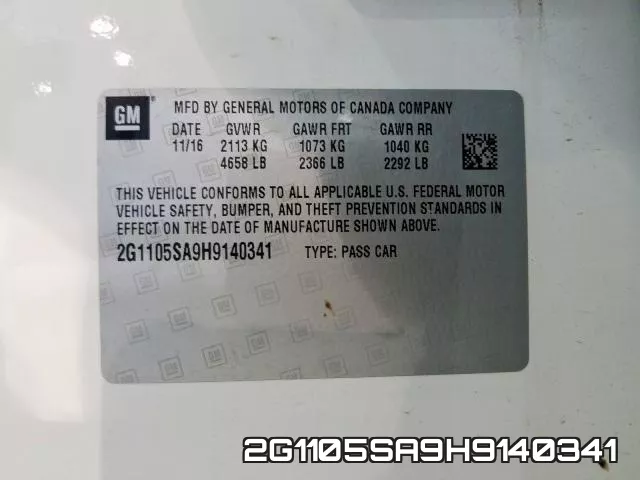 2G1105SA9H9140341