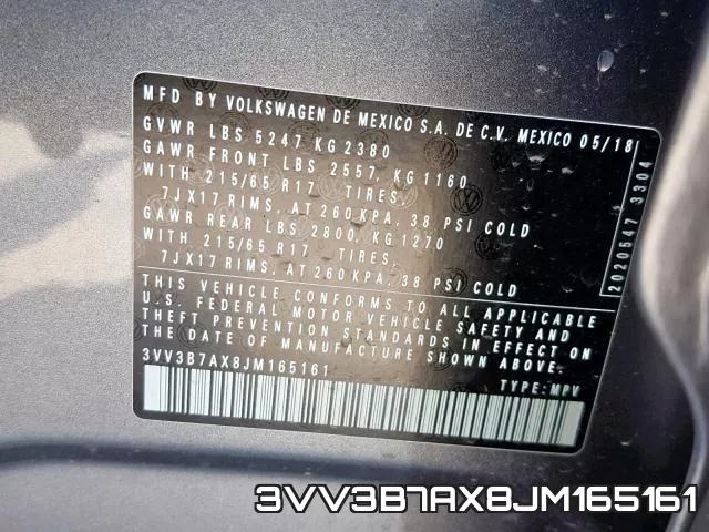 3VV3B7AX8JM165161