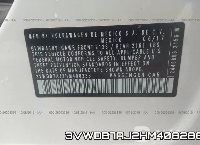 3VWDB7AJ2HM408288