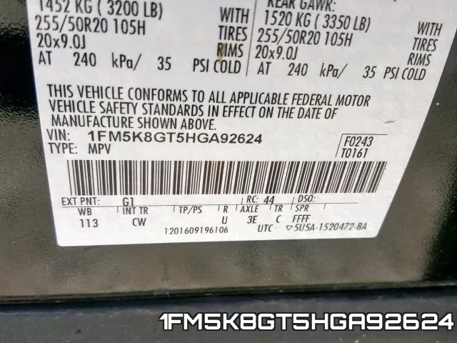 1FM5K8GT5HGA92624