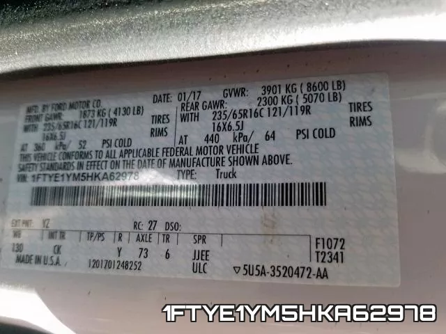 1FTYE1YM5HKA62978