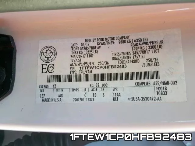 1FTEW1CP0HFB92483