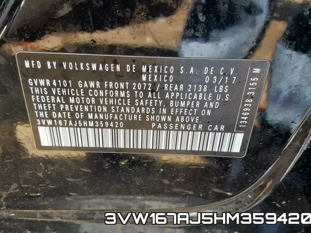 3VW167AJ5HM359420