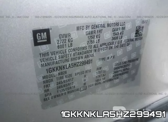 1GKKNKLA5HZ299491