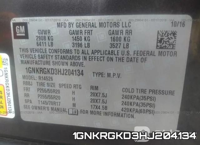 1GNKRGKD3HJ204134