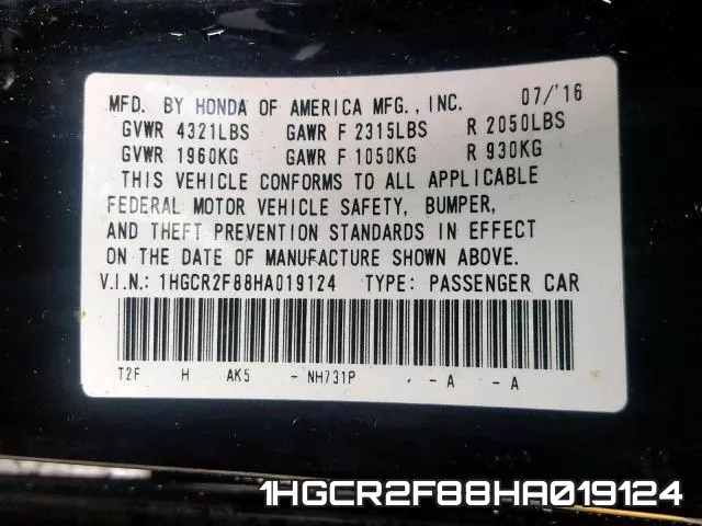 1HGCR2F88HA019124