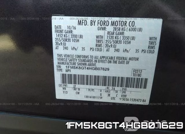1FM5K8GT4HGB07629