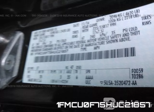 1FMCU0F75HUC21857