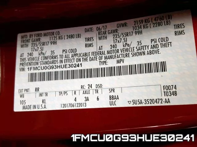 1FMCU0G93HUE30241