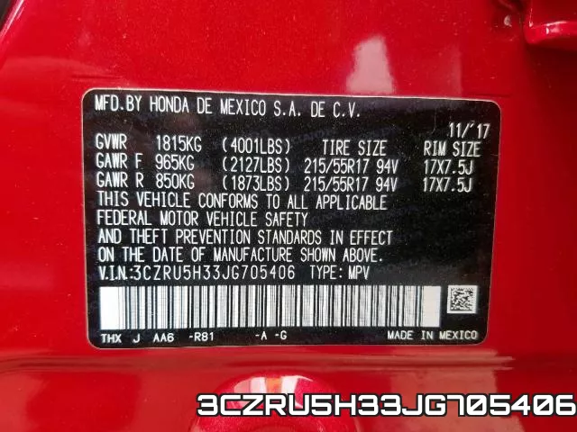 3CZRU5H33JG705406