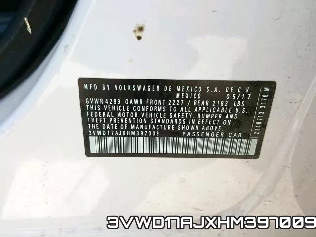 3VWD17AJXHM397009
