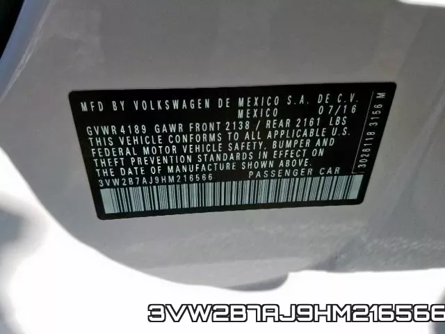 3VW2B7AJ9HM216566