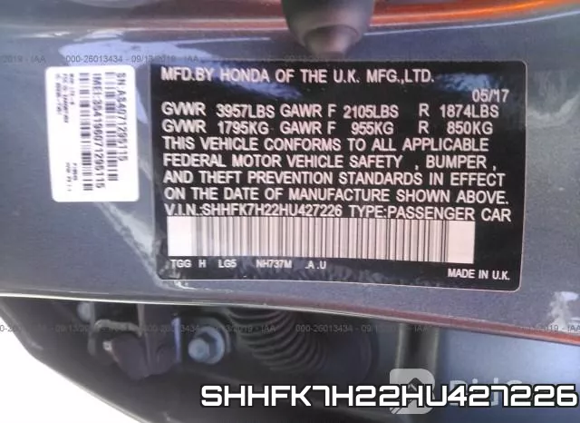 SHHFK7H22HU427226