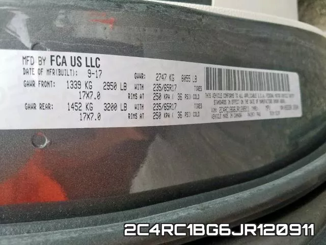 2C4RC1BG6JR120911