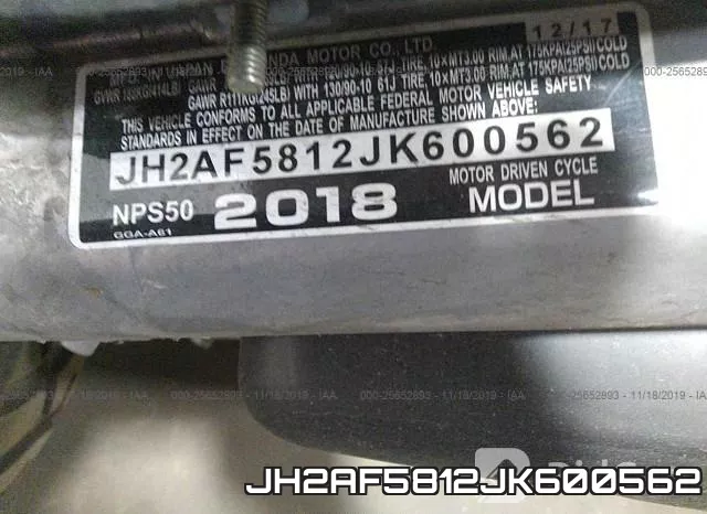 JH2AF5812JK600562