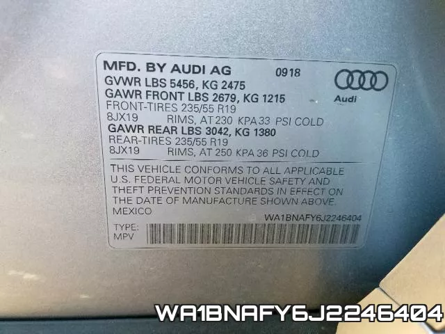 WA1BNAFY6J2246404