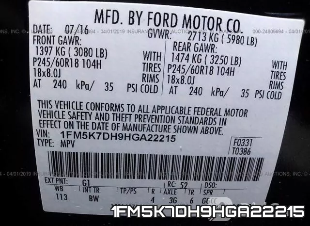 1FM5K7DH9HGA22215