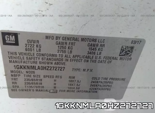 1GKKNMLA0HZ272727