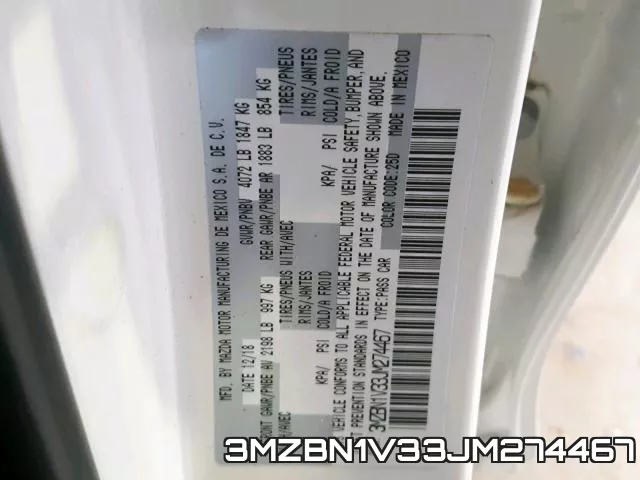 3MZBN1V33JM274467