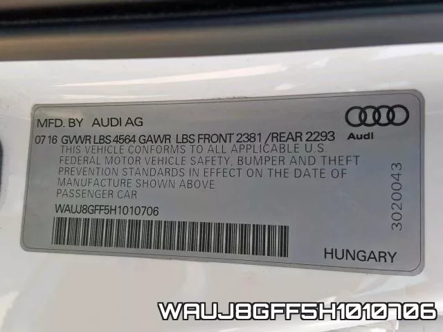 WAUJ8GFF5H1010706
