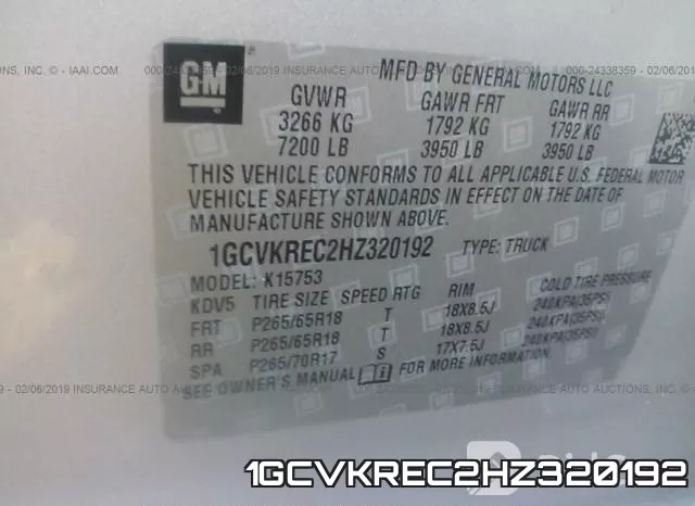1GCVKREC2HZ320192