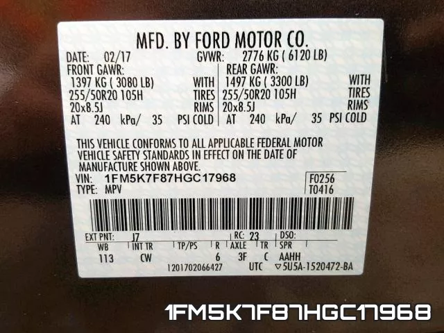 1FM5K7F87HGC17968