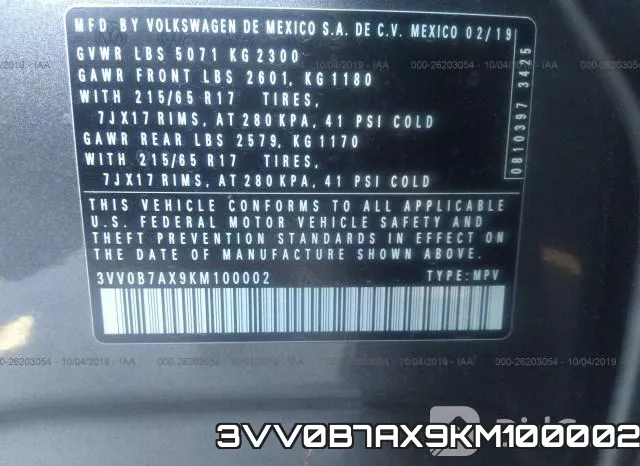 3VV0B7AX9KM100002