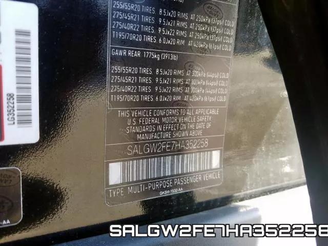 SALGW2FE7HA352258