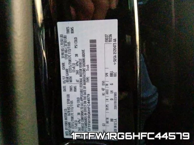 1FTFW1RG6HFC44579
