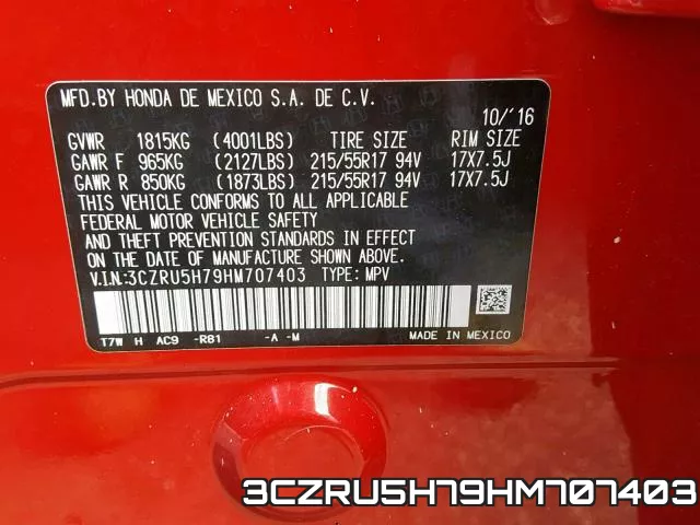 3CZRU5H79HM707403
