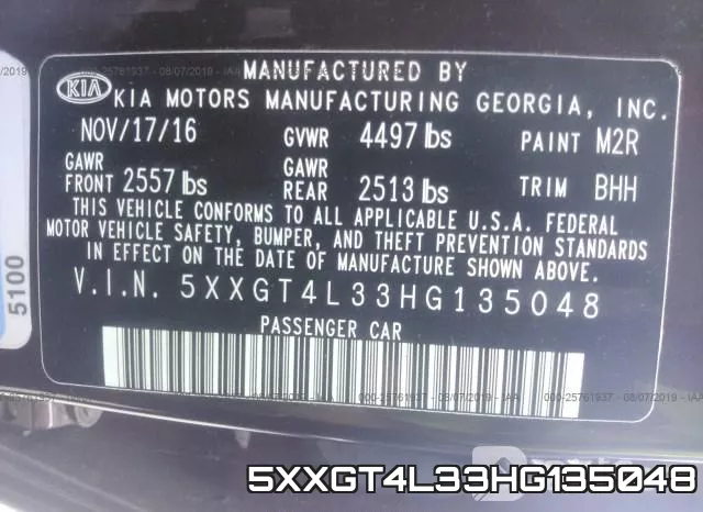 5XXGT4L33HG135048