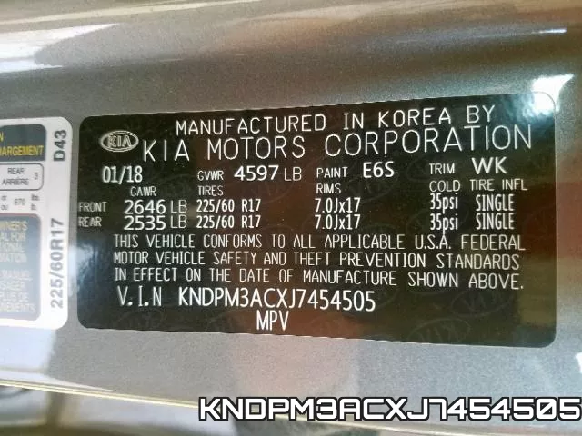 KNDPM3ACXJ7454505
