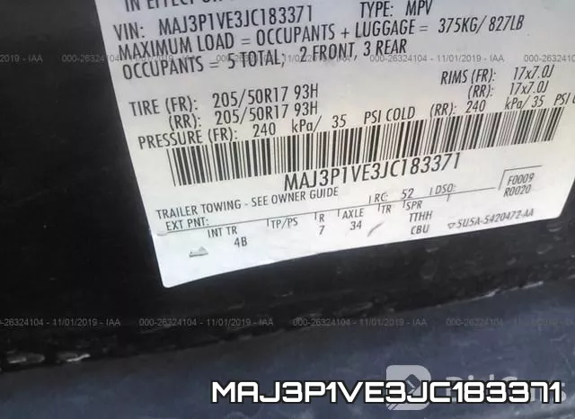 MAJ3P1VE3JC183371