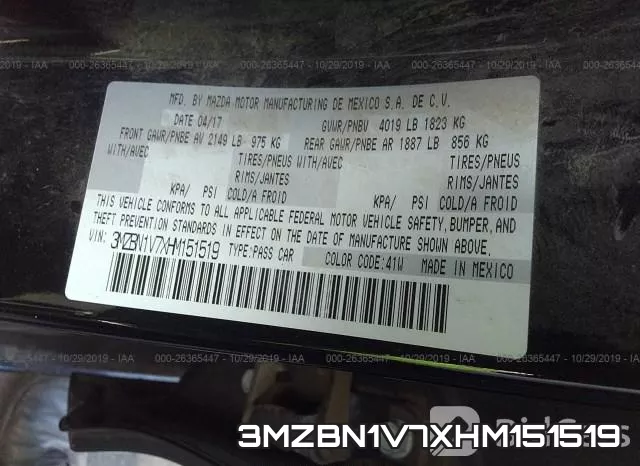 3MZBN1V7XHM151519