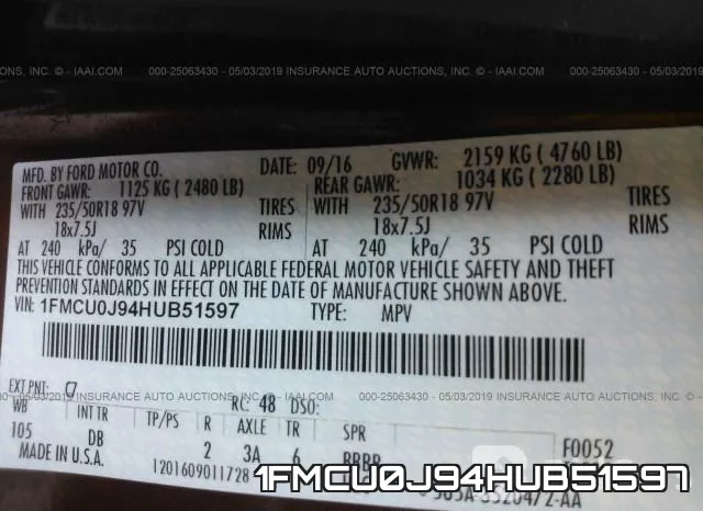 1FMCU0J94HUB51597