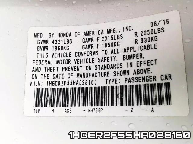 1HGCR2F55HA028160