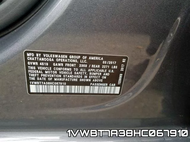 1VWBT7A38HC067910