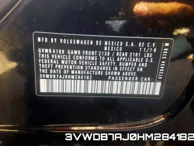 3VWDB7AJ0HM284182