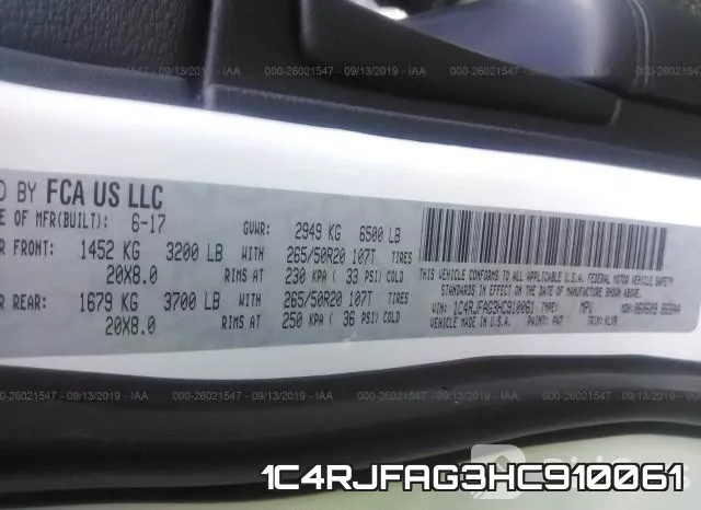 1C4RJFAG3HC910061