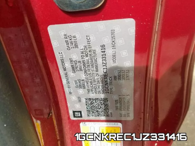 1GCNKREC1JZ331416