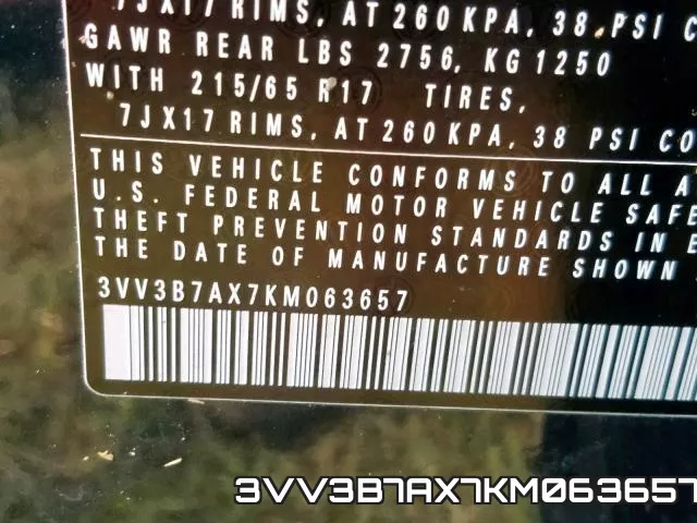 3VV3B7AX7KM063657